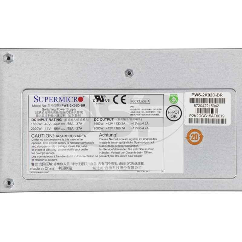 Резервный Блок Питания SuperMicro PWS-2K02D-BR 2000W