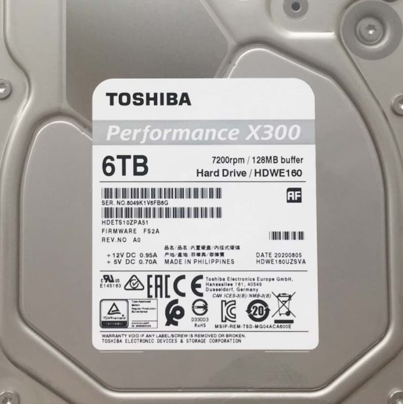 Жесткий Диск Toshiba HDETS10ZPA51 6TB 7200 SATAIII 3,5" HDD
