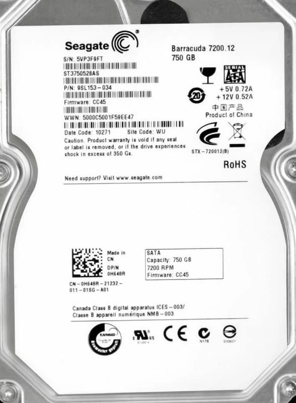 Жесткий диск Dell 0H648R 750Gb  SATAII 3.5" HDD