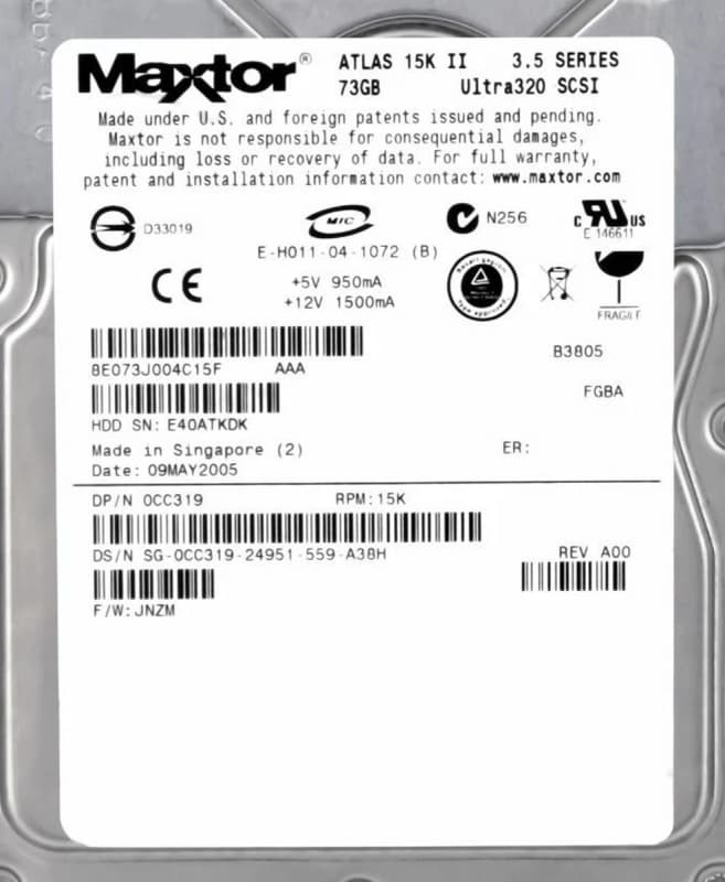 Жесткий диск Dell 0CC319 73Gb U320SCSI 3.5" HDD