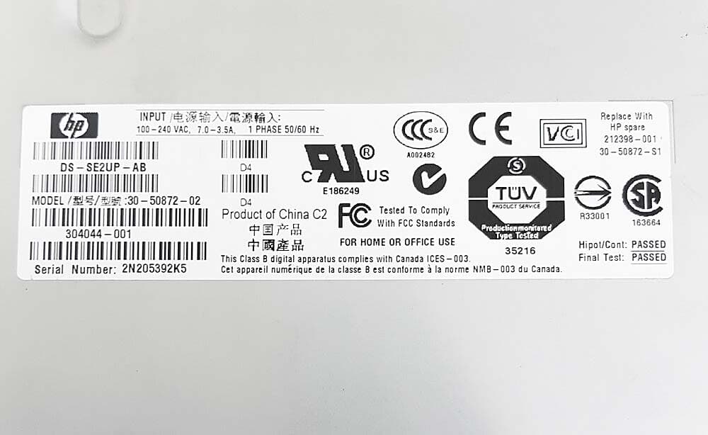 Резервный Блок Питания HP 304044-001 499W