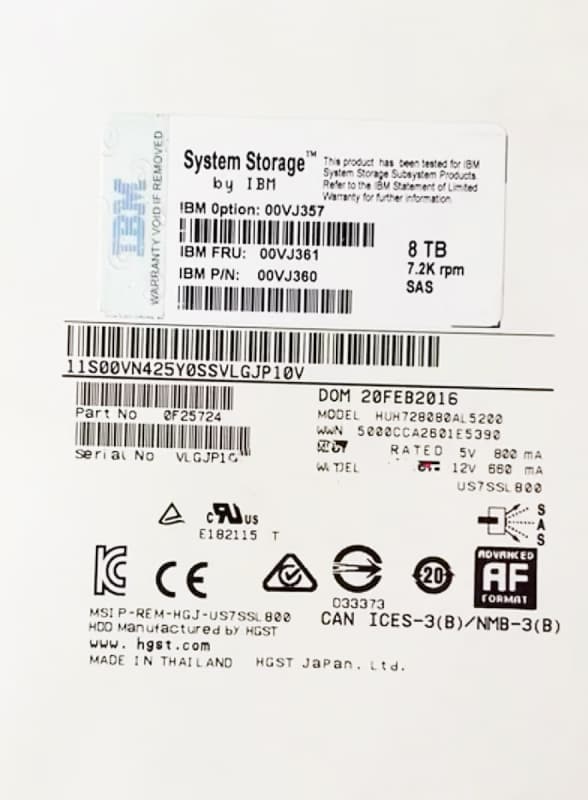 Жесткий диск IBM 00VJ360 8Tb SAS 3,5" HDD