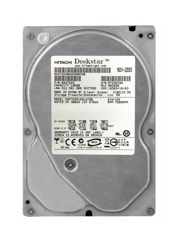Жесткий диск Hitachi HDP725016GLAT80 160Gb 7200 IDE 3.5" HDD