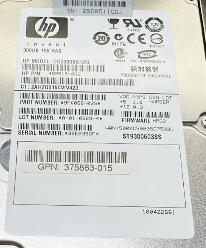 Жесткий диск HP 492619-002 300Gb  SAS 2,5" HDD