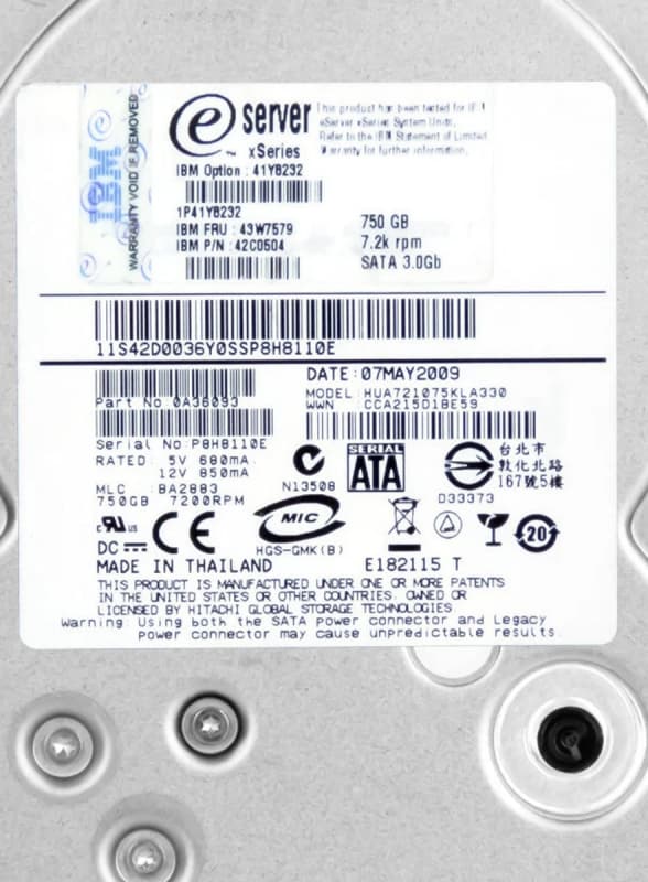Жесткий диск IBM 42C0504 750Gb  SATAII 3,5" HDD