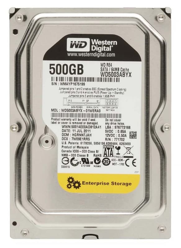 Жесткий диск Western Digital WD5003ABYX 500Gb  SATAII 3,5" HDD