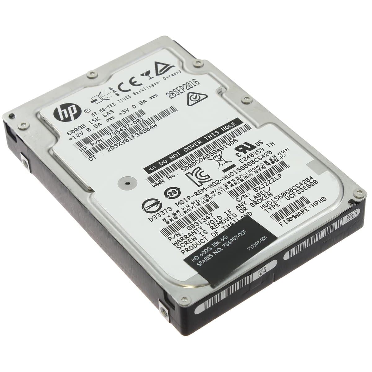 Жесткий диск HP 600Gb 15000 SAS 2.5" HDD 737208-001