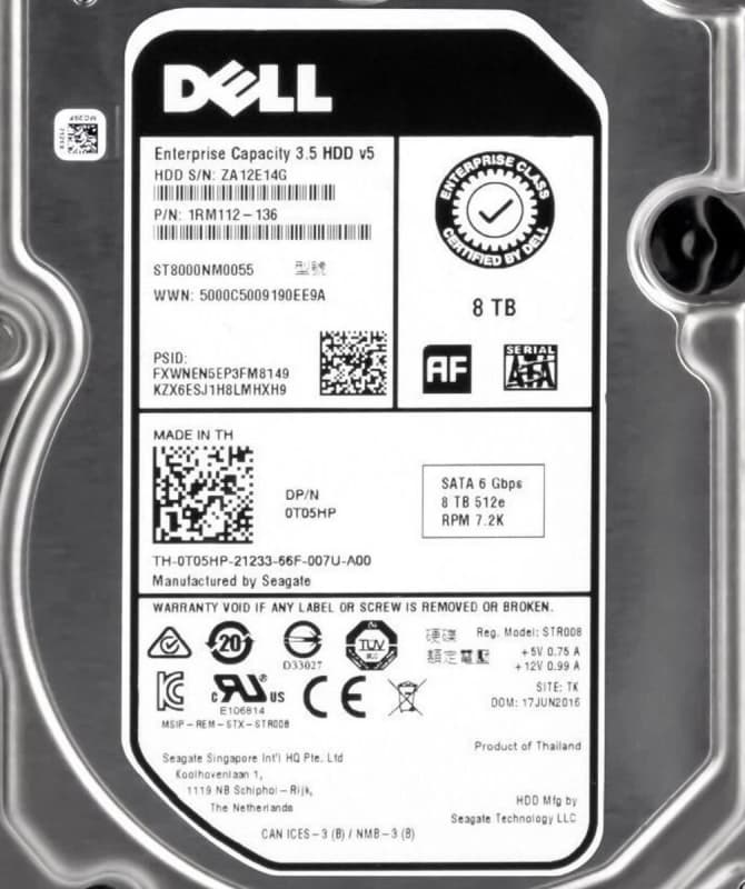 Жесткий диск Dell 0T05HP 8Tb SATAIII 3,5" HDD
