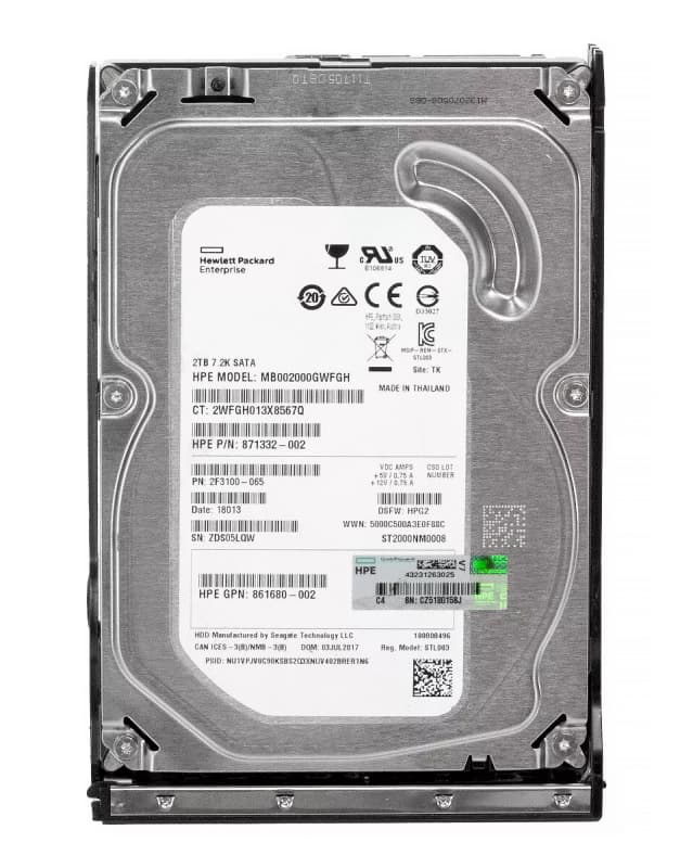 Жесткий диск HP 871332-002 2Tb 7200 SATAIII 3.5" HDD