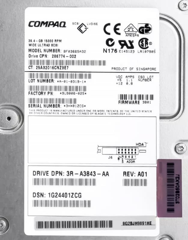 Жесткий диск HP 9U9006-025 36,4Gb U160SCSI 3.5" HDD