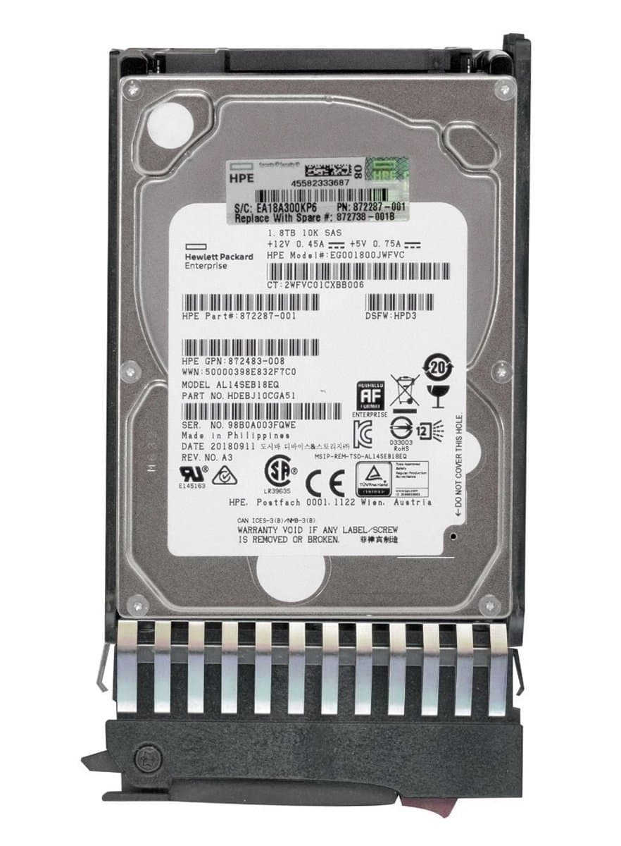 Жесткий диск HP 1,8TB 10000 SAS 2.5" HDD 872287-001