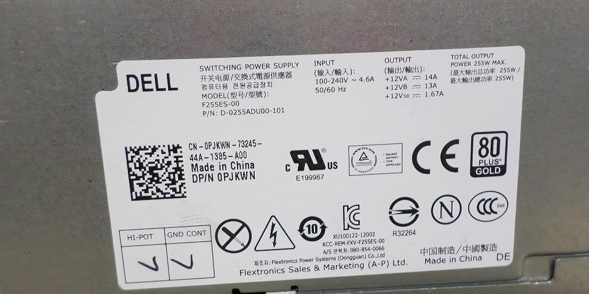 Блок Питания Dell PJKWN 255W