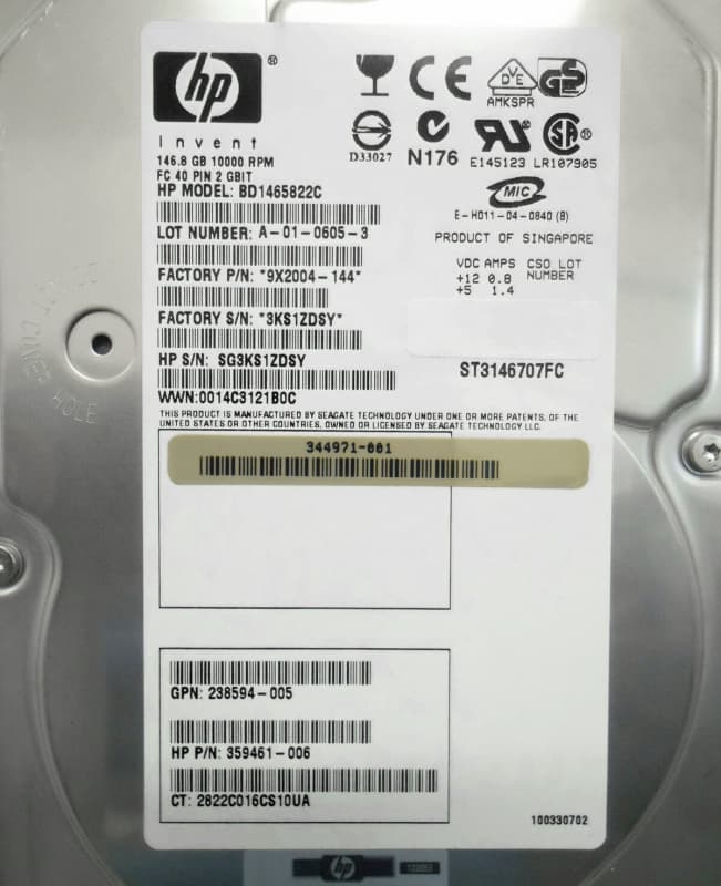 Жесткий диск HP 359461-006 146,8Gb  Fibre Channel  3,5" HDD