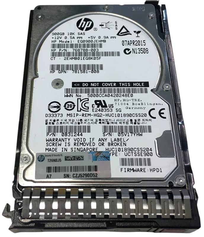 Жесткий диск HP EG0900JEHMB 900Gb 10520 SAS 2,5" HDD