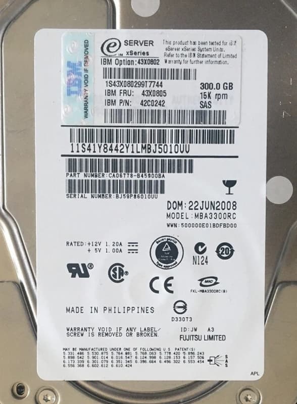 Жесткий диск IBM CA06778-B45900BA 300Gb  SAS 3,5" HDD