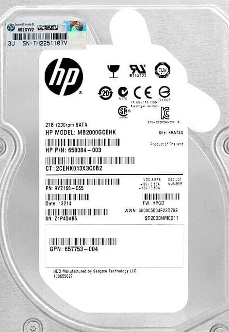 Жесткий диск HP MB2000GCEHK 2Tb  SATAIII 3,5" HDD