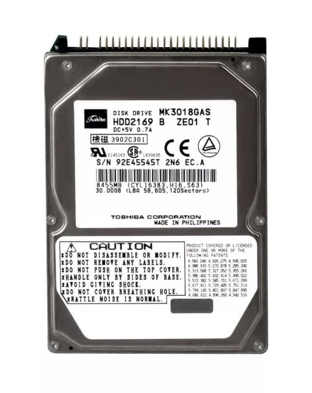 Жесткий диск Toshiba HDD2169 30Gb 4200 IDE 2,5" HDD