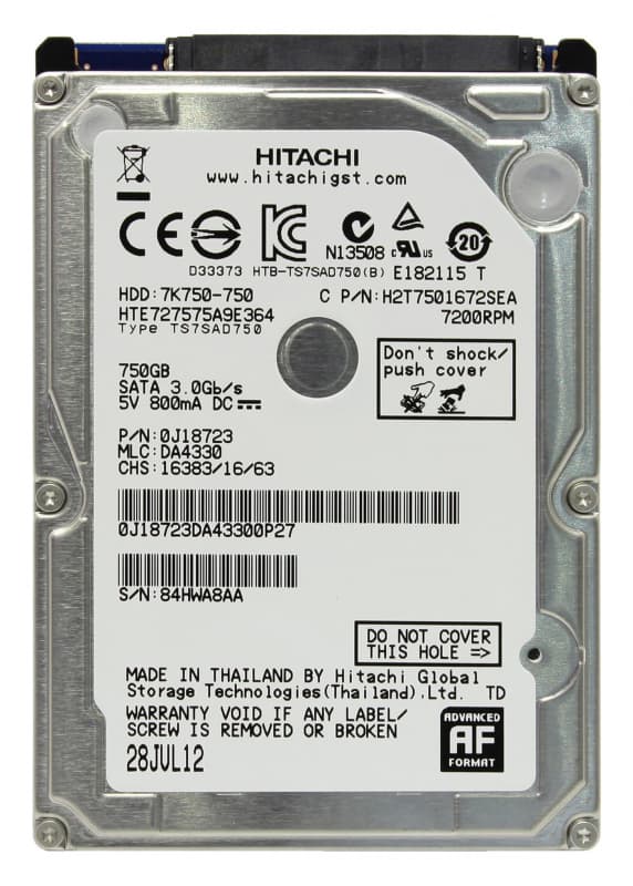 Жесткий диск HGST HTE727575A9E364 750Gb 7200 SATAII 2,5" HDD