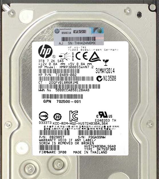Жесткий диск HP 702500-001 3Tb 3PAR 7200 SAS 3,5" HDD
