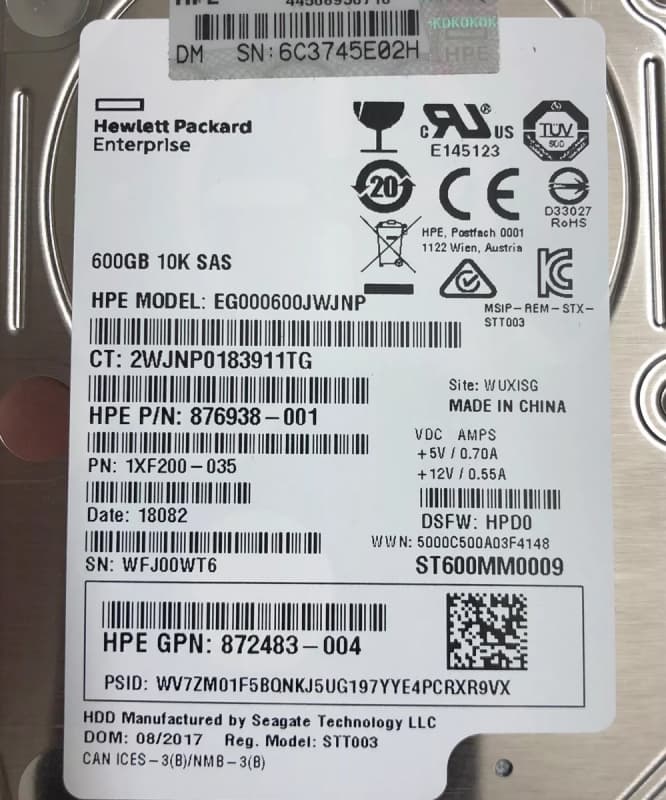 Жесткий диск HP EG000600JWJNP 600Gb SAS 2,5" HDD