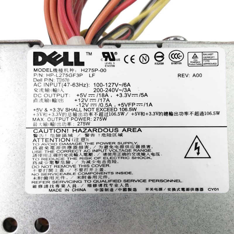 Блок питания Dell TD570 275W