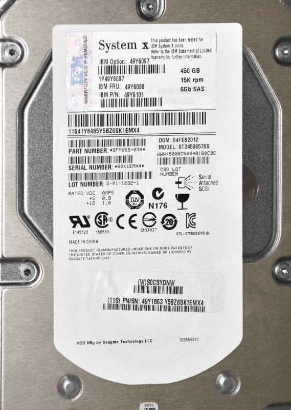 Жесткий диск IBM 49Y6101 450Gb 15000 SAS 3,5" HDD