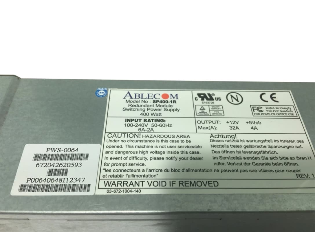 Резервный Блок Питания SuperMicro PWS-0064 400W