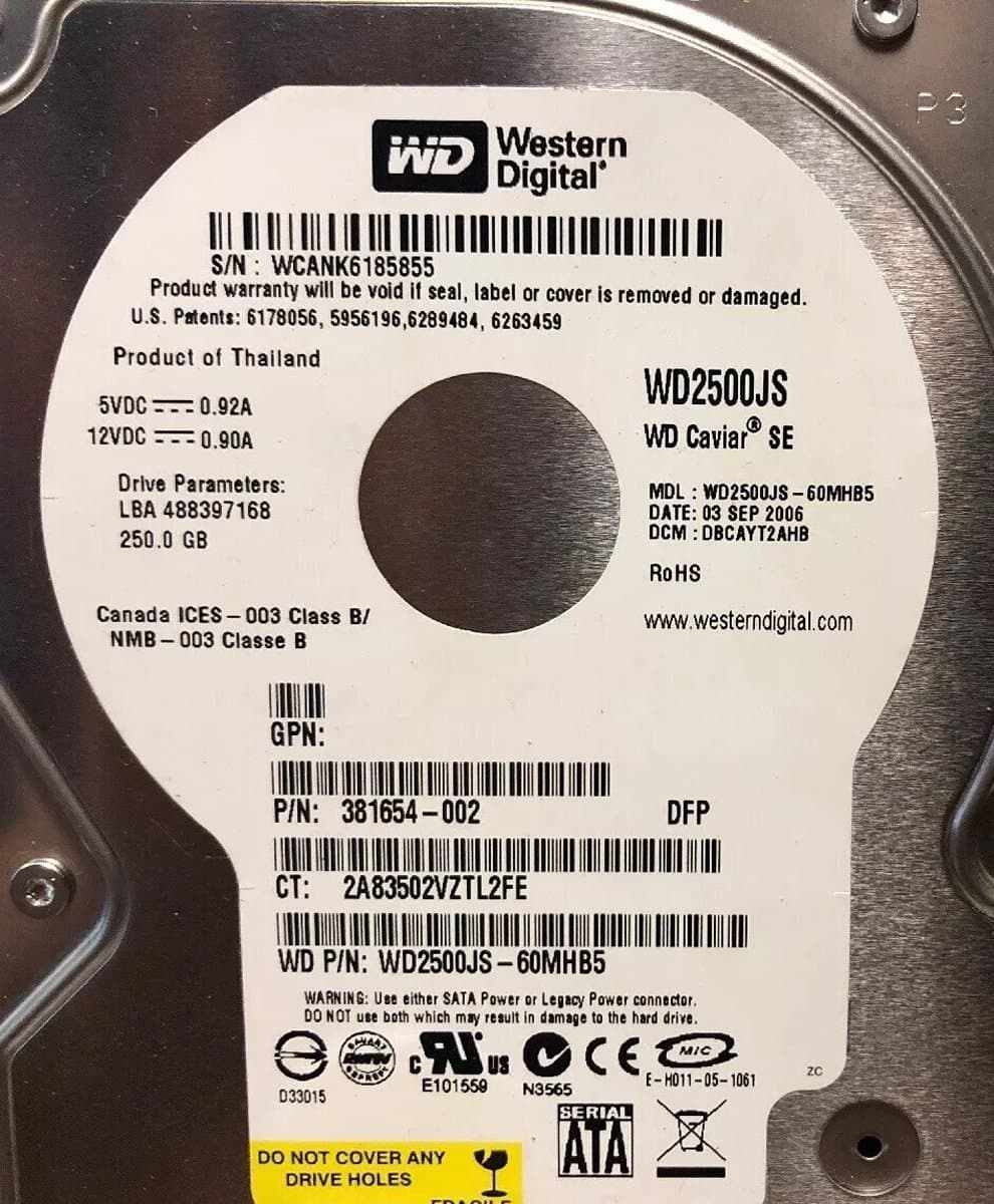 Жесткий диск HP 250Gb 7200 SATAII 3.5" HDD