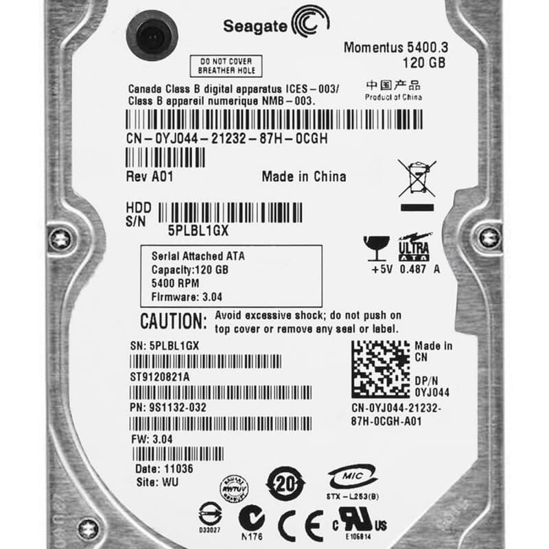 Жесткий диск Seagate ST9120821A 120Gb 5400 SATA 2,5" HDD