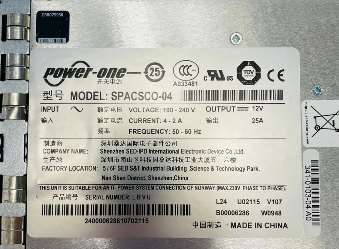 Резервный Блок Питания Cisco SPACSCO-04 300W
