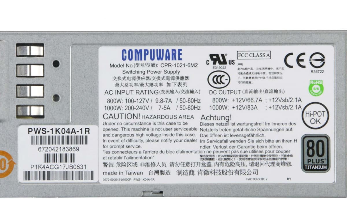 Блок Питания SuperMicro PWS-1K04A-1R 1000W