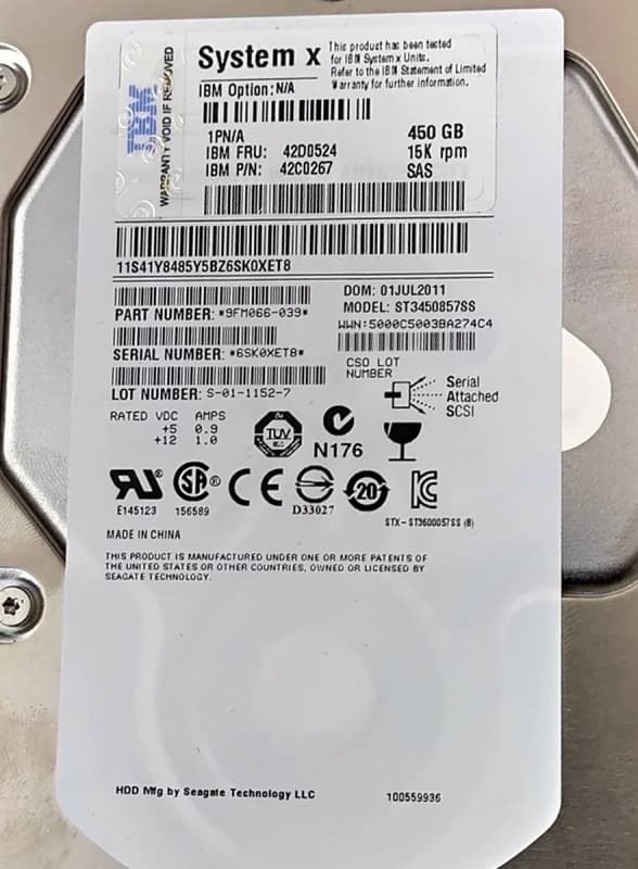 Жесткий диск IBM 42D0524 450Gb  SAS 3,5" HDD