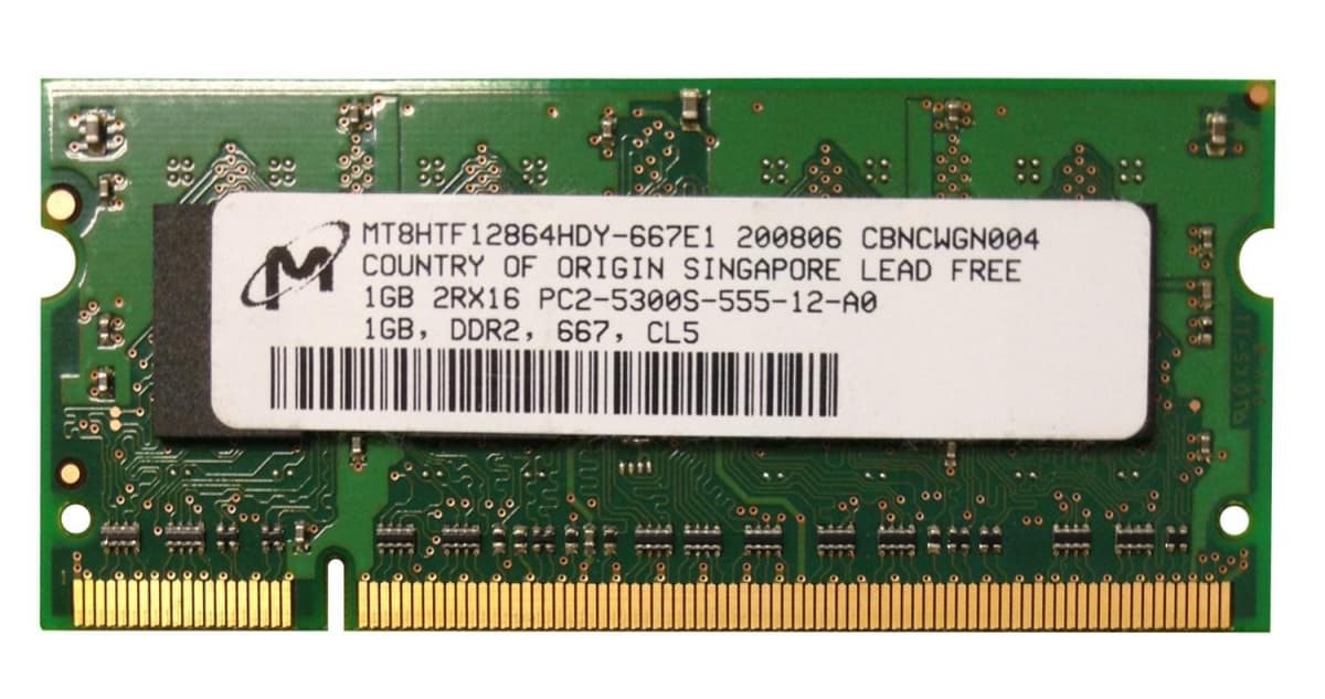 Оперативная память Micron MT8HTF12864HDY-667E1 DDRII 1024Mb
