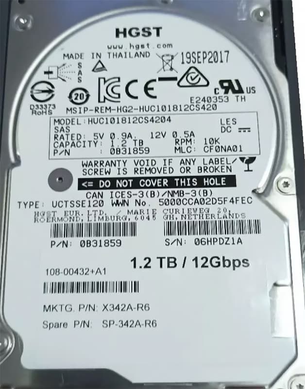 Жесткий диск NetApp 0B31859 1.2TB SAS 2,5" HDD