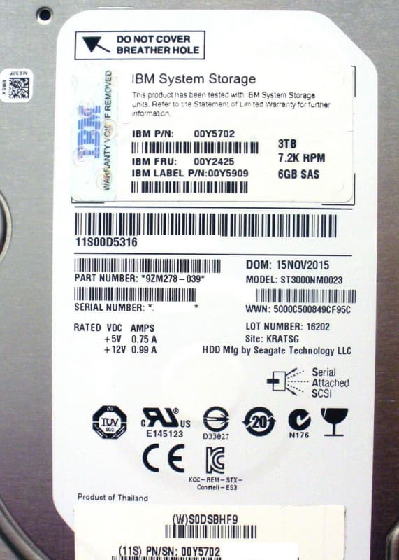 Жесткий диск IBM 9ZM278-039  3Tb 7200 SAS 3,5" HDD