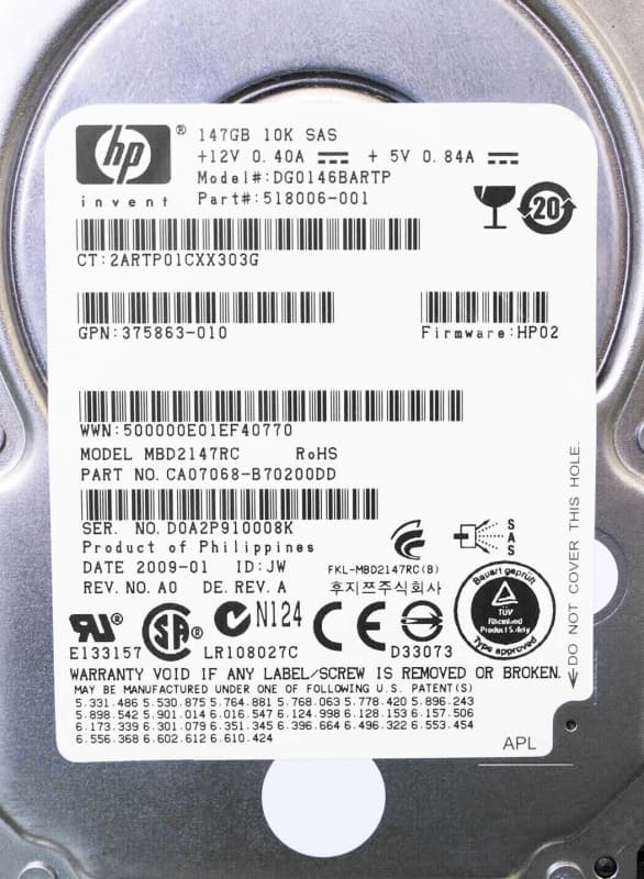 Жесткий диск HP CA07068-B70200DD 146Gb  SAS 2,5" HDD