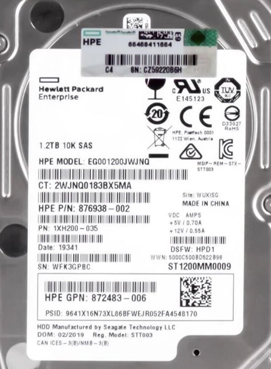 Жесткий диск HP 1,2Tb 10000 SAS 2.5" HDD 1XH200-035