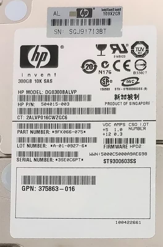 Жесткий диск HP 9FK066-075 300Gb  SAS 2,5" HDD