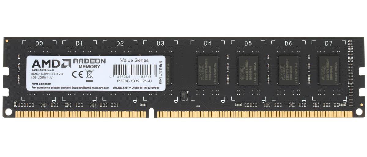 Оперативная память AMD R338G1339U2S-U DDRIII 8GB