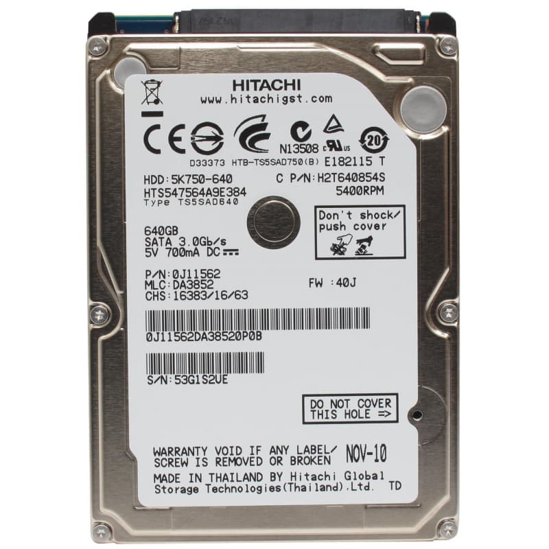 Жесткий диск Hitachi 0J11562 640Gb 5400 SATAII 2,5" HDD