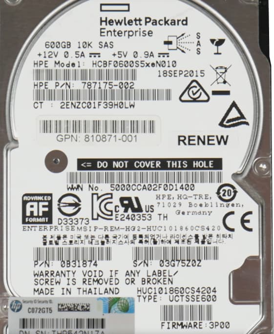 Жесткий Диск HP 787175-002 600Gb 10000 SAS 2,5" HDD