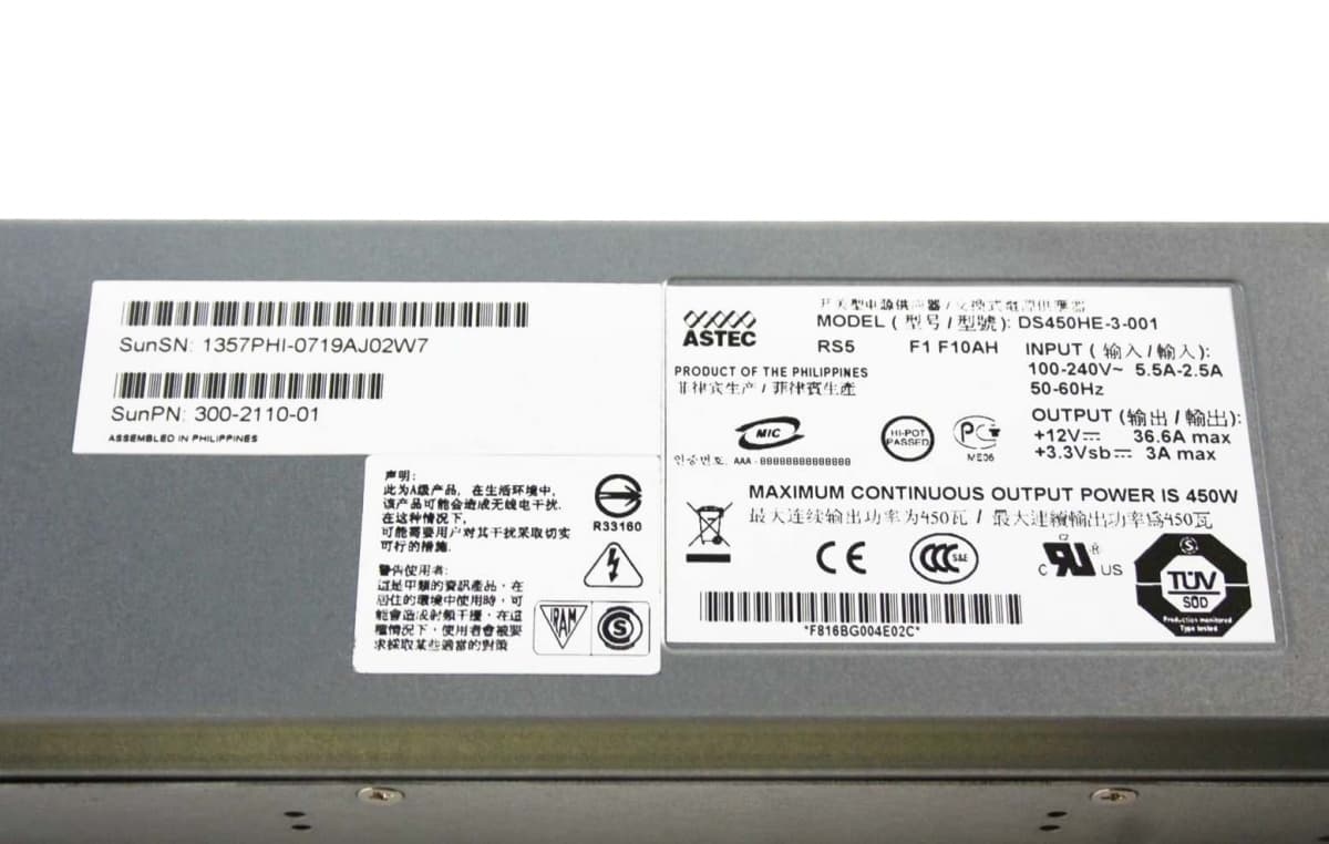 Резервный Блок Питания Sun 300-2110 450W