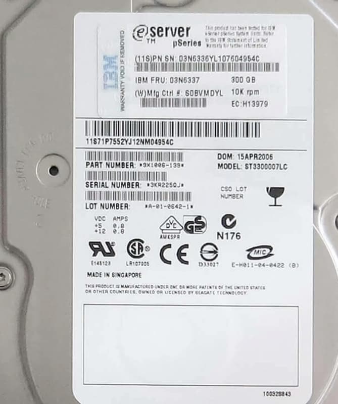 Жесткий диск IBM 80P3409 300Gb 10000 U320SCSI 3.5" HDD