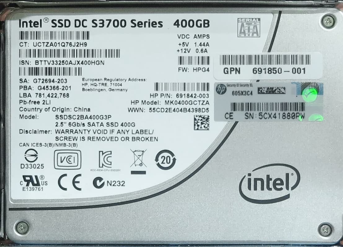 Жесткий диск HP 691850-001 400Gb SATAII 2.5" SSD