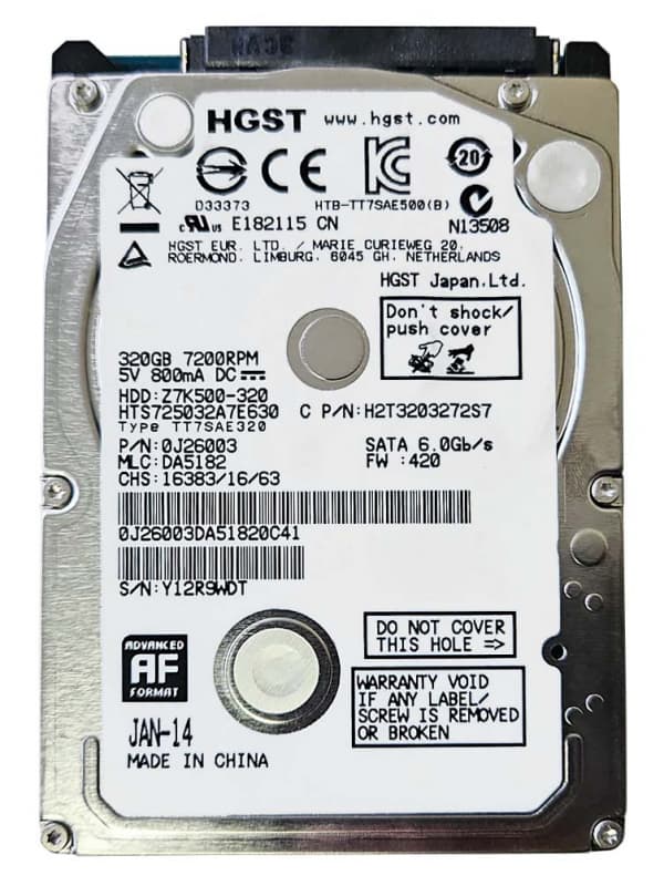 Жесткий диск Hitachi 0J26003 320Gb 7200 SATAIII 2,5" HDD