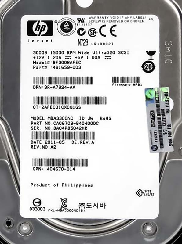 Жесткий диск HP 481659-003 300Gb  U320SCSI 3.5" HDD