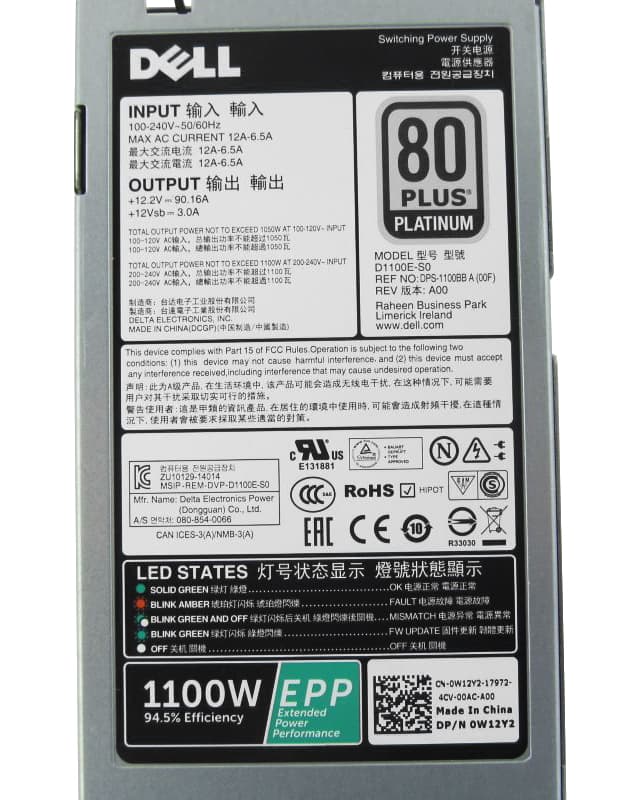 Резервный Блок Питания Dell 450-ADWM 1100W