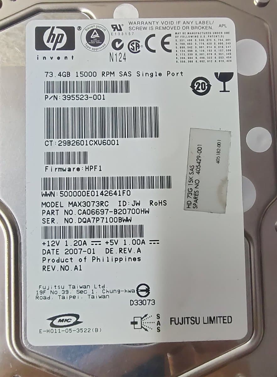 Жесткий диск HP 146Gb 15000 SAS 3.5" HDD 405429-001