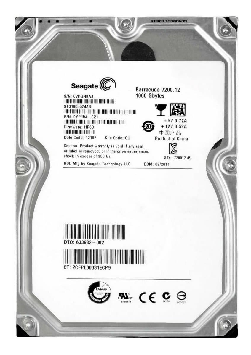 Жесткий диск HP 1Tb 7200 SATAII 3.5" HDD