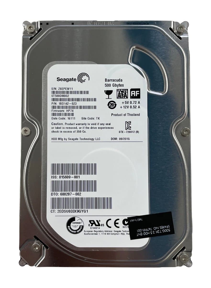 Жесткий диск HP 500Gb 7200 SATAIII 3.5" HDD 815609-001